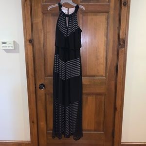 Black and Nude Long Maxi Dress!